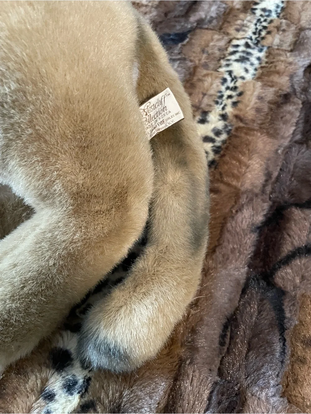 Westcliff Collection Plush Faux Fur Lion Throw Blanket - Brown